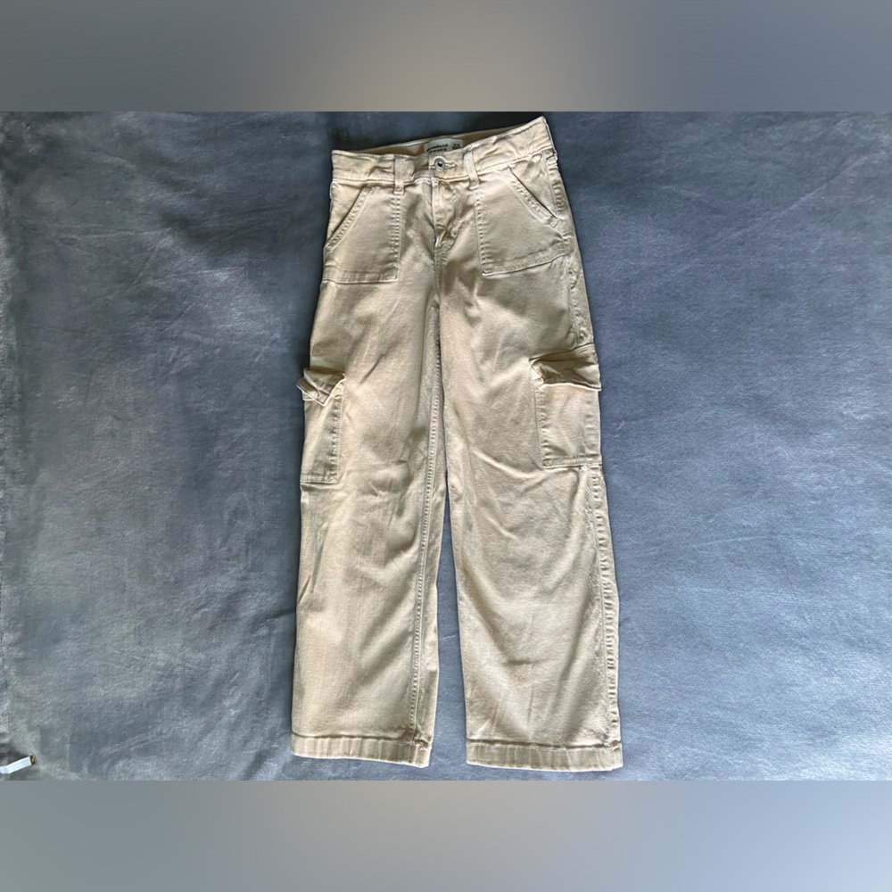 abercrombie kids high-rise wide leg cargo pants